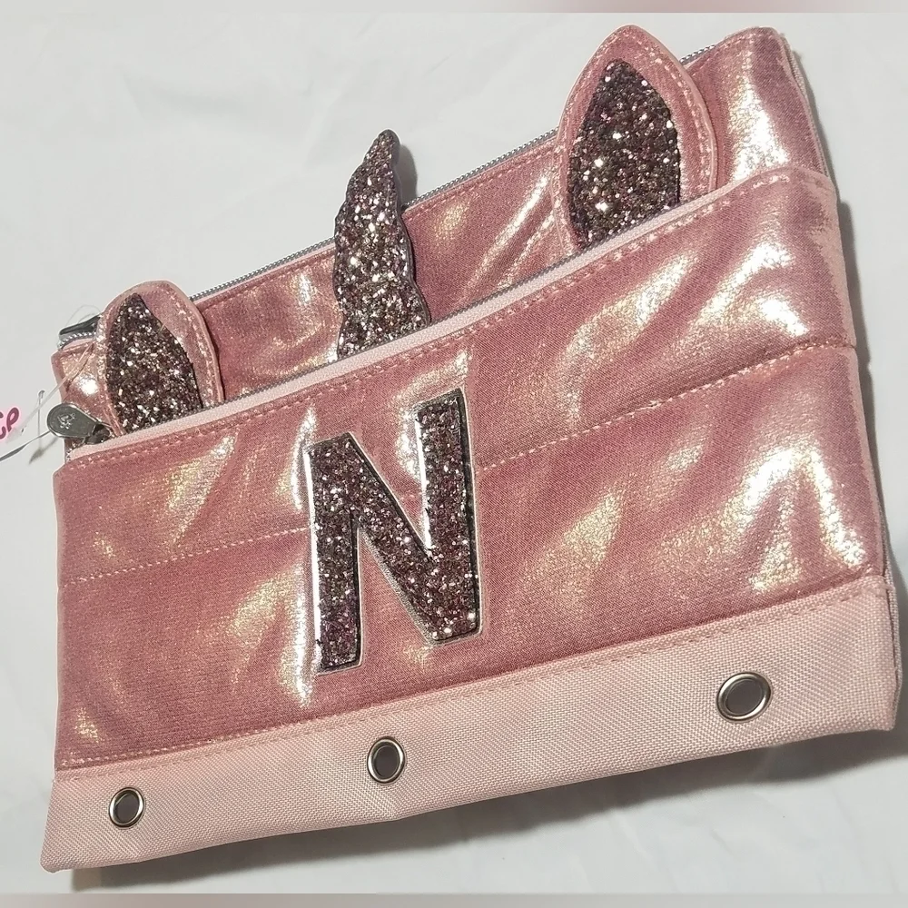 Justice Unicorn Initial N Binder Pencil Case